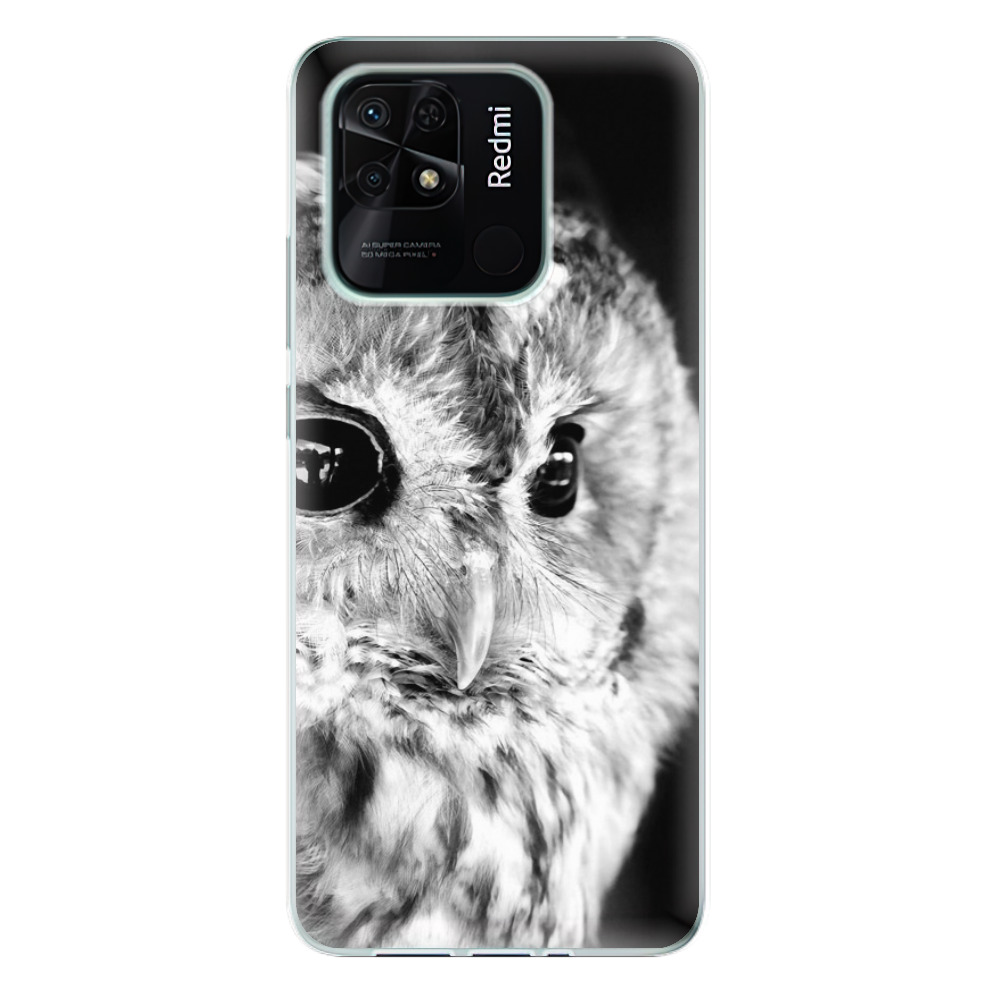 Silikonové odolné pouzdro iSaprio - BW Owl na mobil Xiaomi Redmi 10C (Silikonový odolný kryt, obal, pouzdro iSaprio - BW Owl na mobilní telefon Xiaomi Redmi 10C)