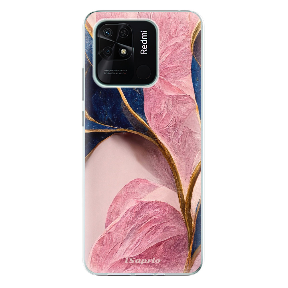 Odolné silikonové pouzdro iSaprio - Pink Blue Leaves - Xiaomi Redmi 10C