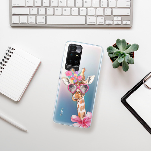 Silikonové pouzdro iSaprio - Xiaomi Redmi 10 - Lady Giraffe