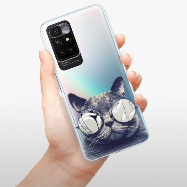 Silikonové pouzdro iSaprio - Xiaomi Redmi 10 - Crazy Cat 01