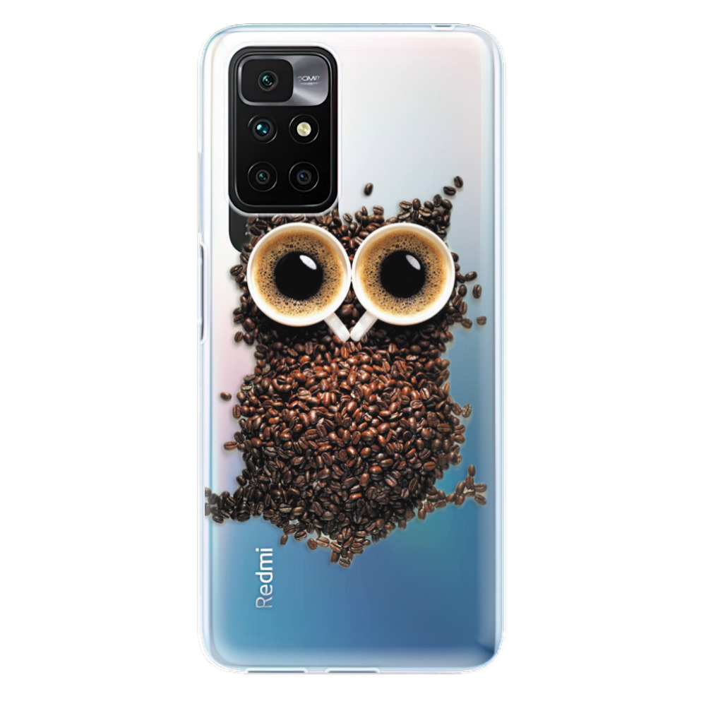 Silikonové odolné pouzdro iSaprio - Owl And Coffee na mobil Xiaomi Redmi 10 (Silikonový odolný kryt, obal, pouzdro iSaprio - Owl And Coffee na mobilní telefon Xiaomi Redmi 10)