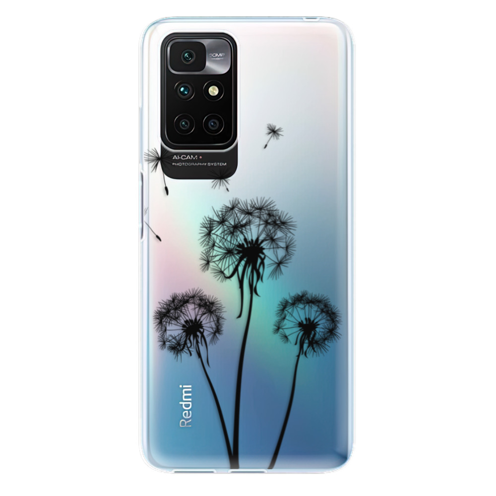 Silikonové odolné pouzdro iSaprio - Three Dandelions - black na mobil Xiaomi Redmi 10 (Silikonový odolný kryt, obal, pouzdro iSaprio - Three Dandelions - black na mobilní telefon Xiaomi Redmi 10)