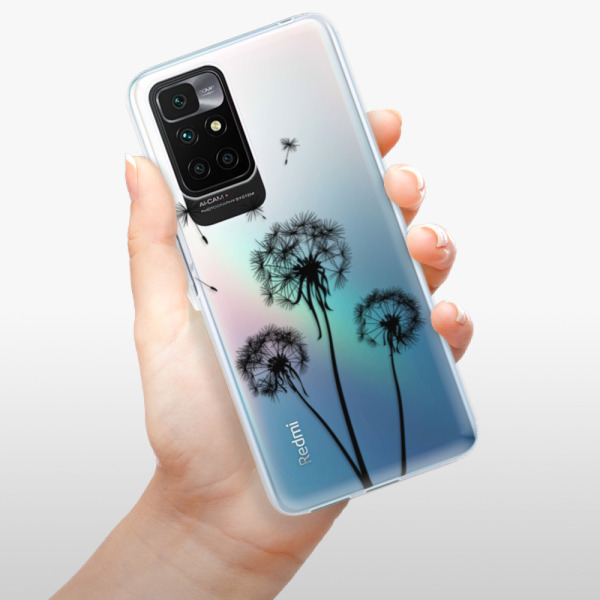 Silikonové pouzdro iSaprio - Xiaomi Redmi 10 - Three Dandelions black