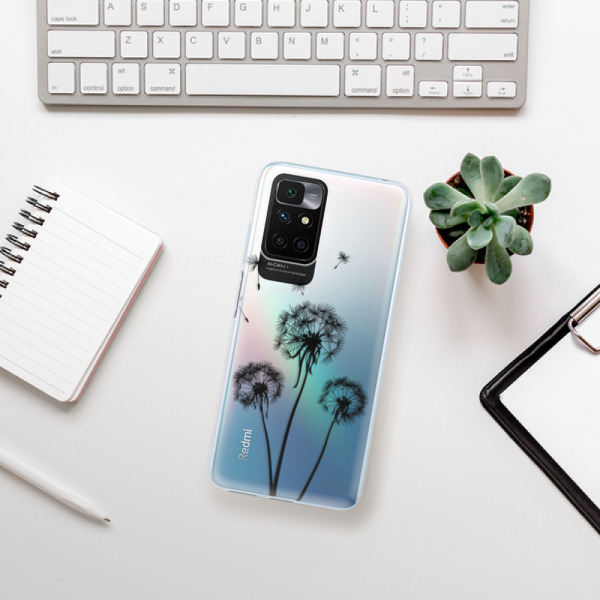 Silikonové pouzdro iSaprio - Xiaomi Redmi 10 - Three Dandelions black