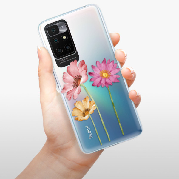Silikonové pouzdro iSaprio - Xiaomi Redmi 10 - Three Flowers