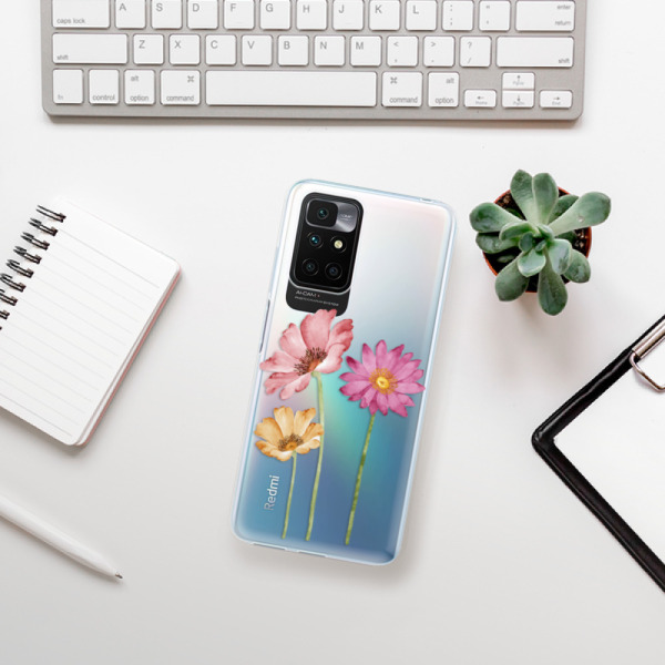 Silikonové pouzdro iSaprio - Xiaomi Redmi 10 - Three Flowers