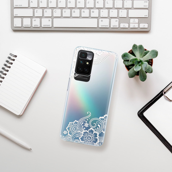 Silikonové pouzdro iSaprio - Xiaomi Redmi 10 - White Lace 02