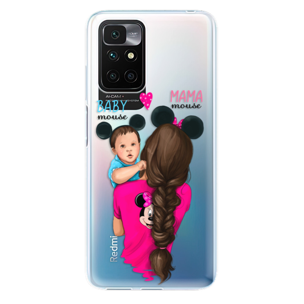 Odolné silikonové pouzdro iSaprio - Mama Mouse Brunette and Boy - Xiaomi Redmi 10