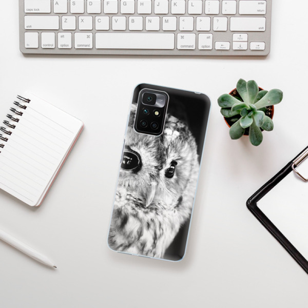 Silikonové pouzdro iSaprio - Xiaomi Redmi 10 - BW Owl