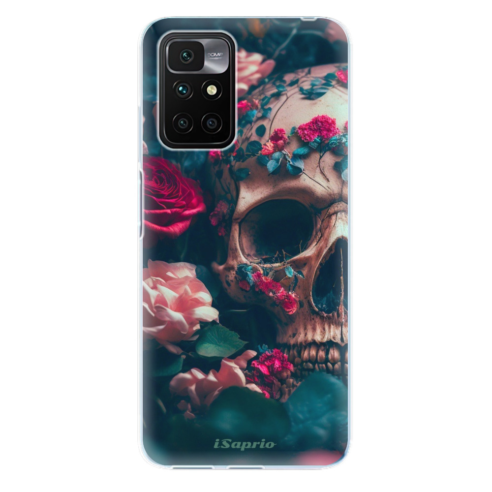 Odolné silikonové pouzdro iSaprio - Skull in Roses - Xiaomi Redmi 10