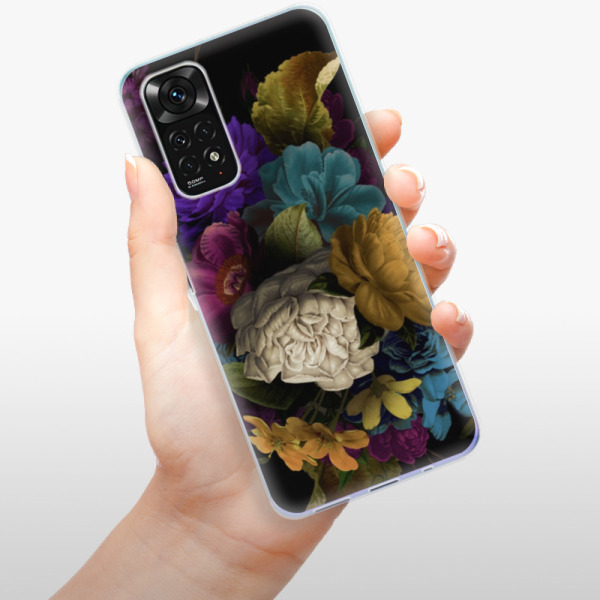 Silikonové pouzdro iSaprio - Xiaomi Redmi Note 11 / Note 11S - Dark Flowers