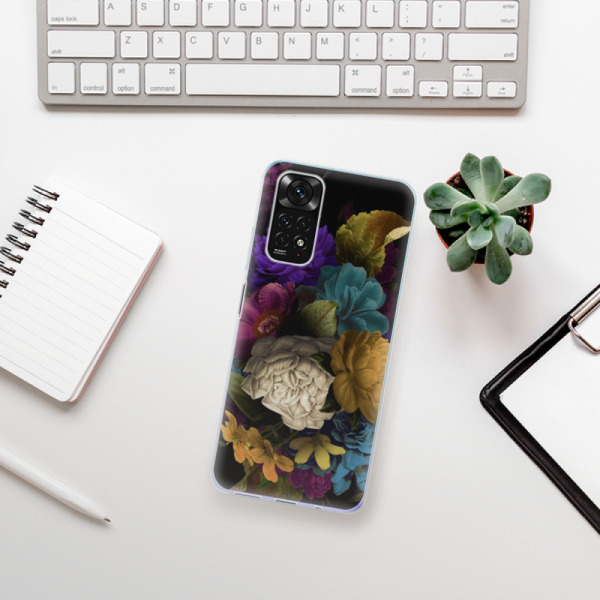 Silikonové pouzdro iSaprio - Xiaomi Redmi Note 11 / Note 11S - Dark Flowers