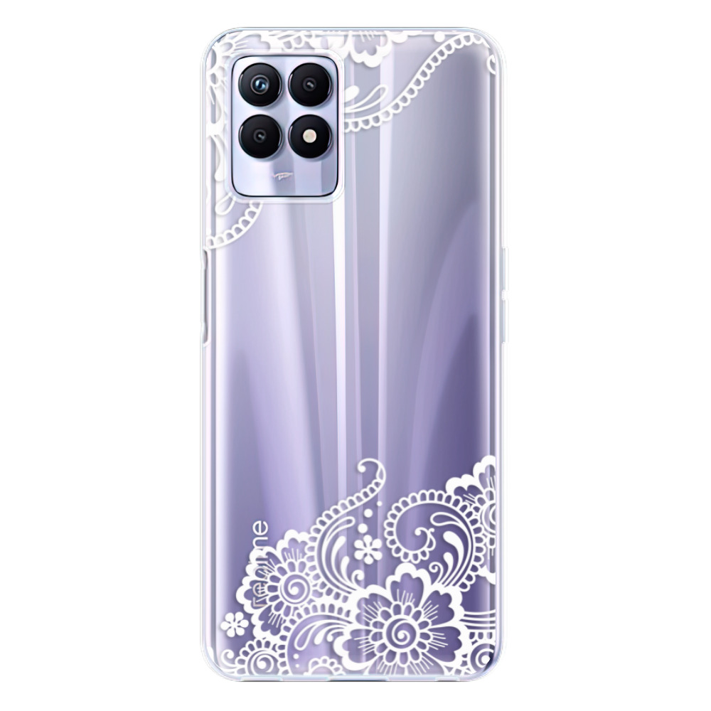Silikonové odolné pouzdro iSaprio - White Lace 02 na mobil Realme 8i (Silikonový odolný kryt, obal, pouzdro iSaprio - White Lace 02 na mobilní telefon Realme 8i)