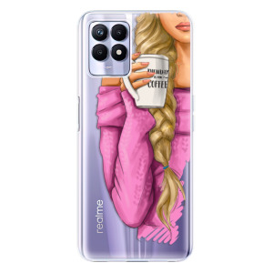 Silikonové odolné pouzdro iSaprio - My Coffe and Blond Girl na mobil Realme 8i