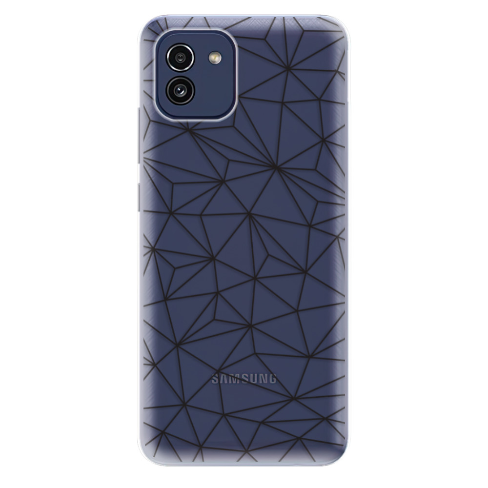 Odolné silikonové pouzdro iSaprio - Abstract Triangles 03 - black - Samsung Galaxy A03