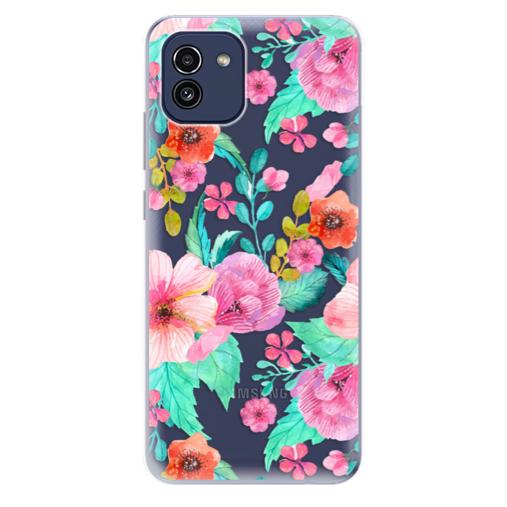 Odolné silikonové pouzdro iSaprio - Flower Pattern 01 - Samsung Galaxy A03