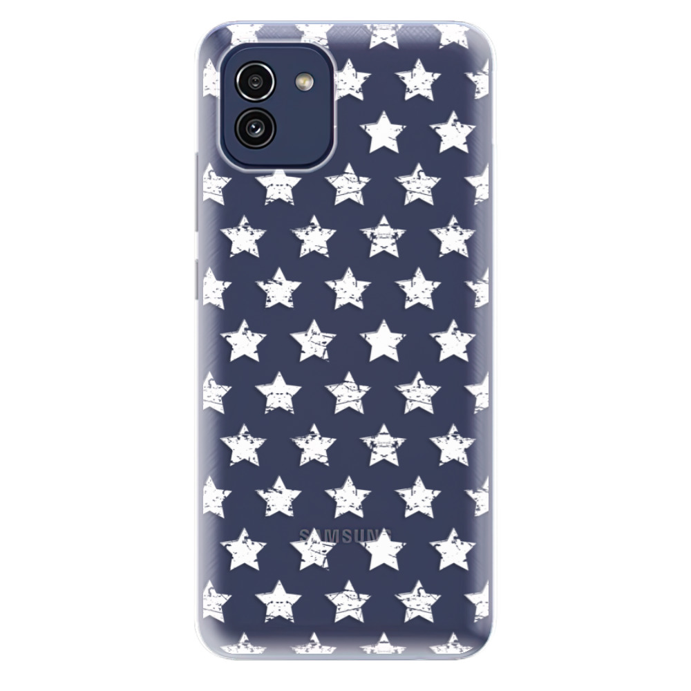 Odolné silikonové pouzdro iSaprio - Stars Pattern - white - Samsung Galaxy A03