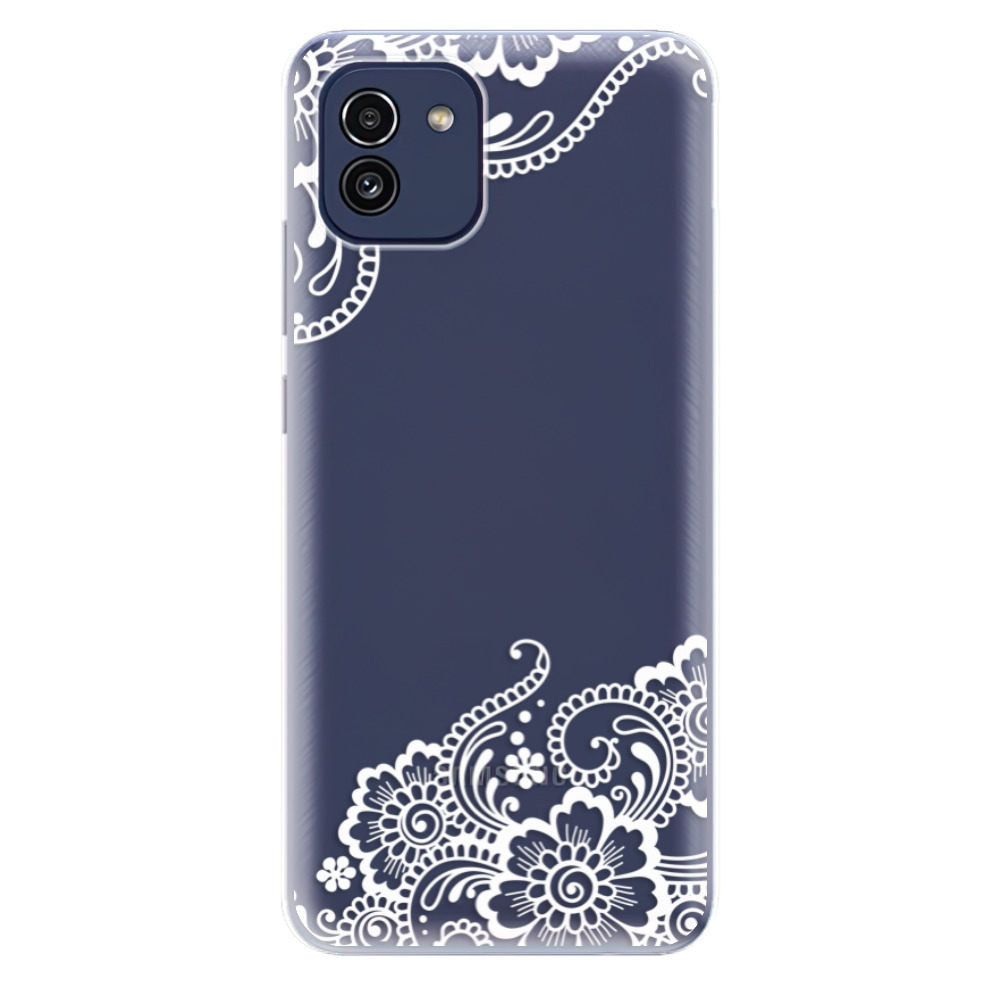 Odolné silikonové pouzdro iSaprio - White Lace 02 - Samsung Galaxy A03