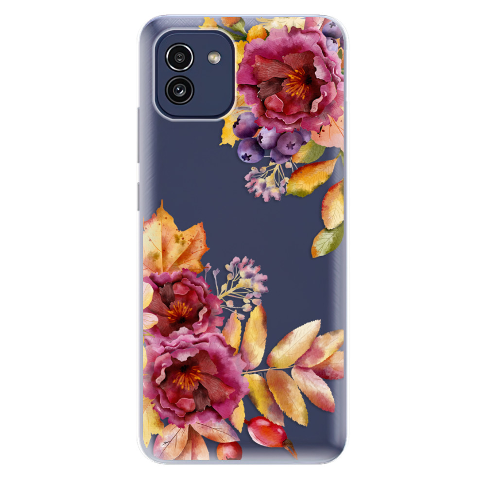 Odolné silikonové pouzdro iSaprio - Fall Flowers - Samsung Galaxy A03