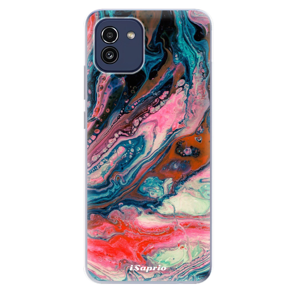 Odolné silikonové pouzdro iSaprio - Abstract Paint 01 - Samsung Galaxy A03