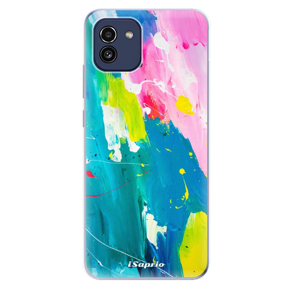 Odolné silikonové pouzdro iSaprio - Abstract Paint 04 - Samsung Galaxy A03
