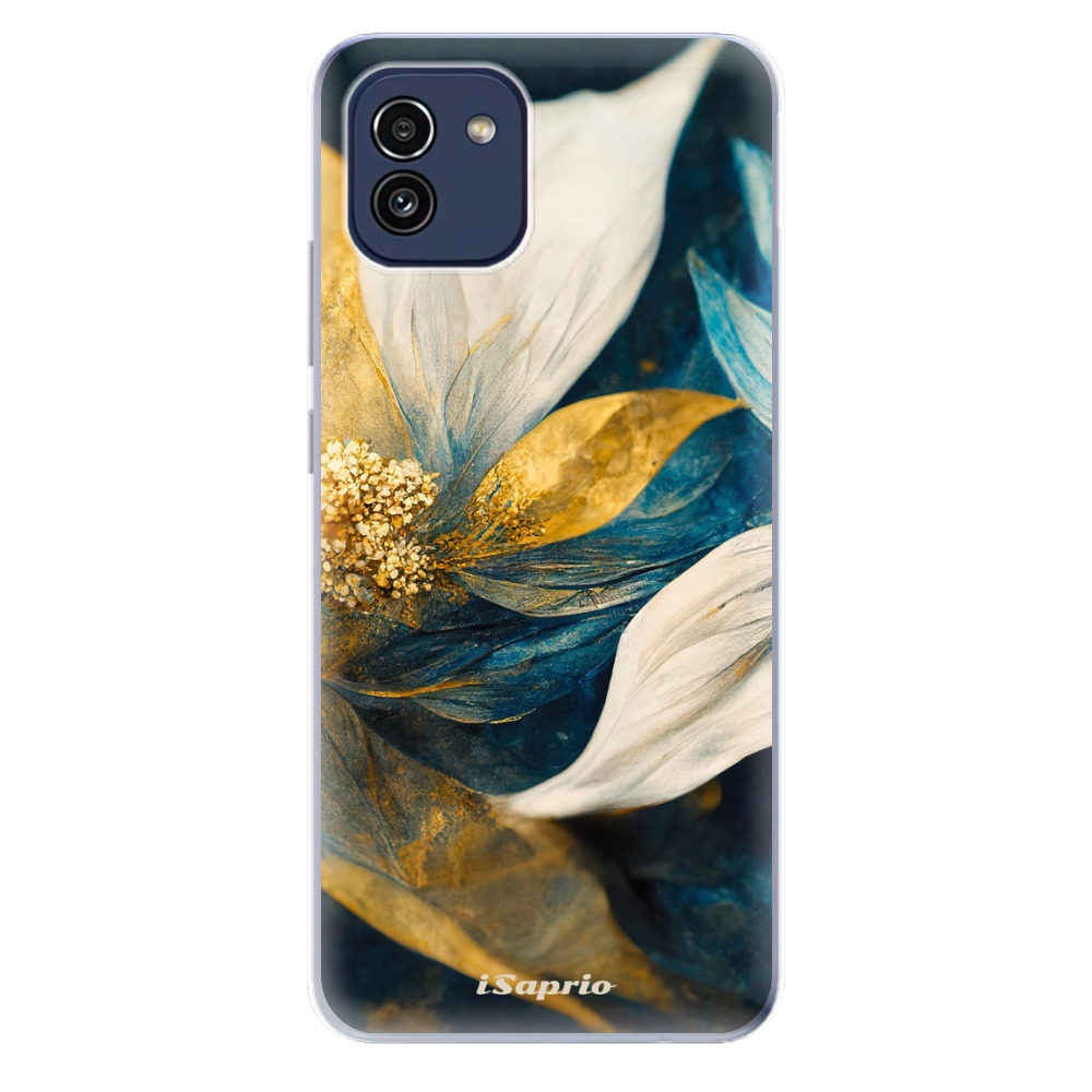 Odolné silikonové pouzdro iSaprio - Gold Petals - Samsung Galaxy A03