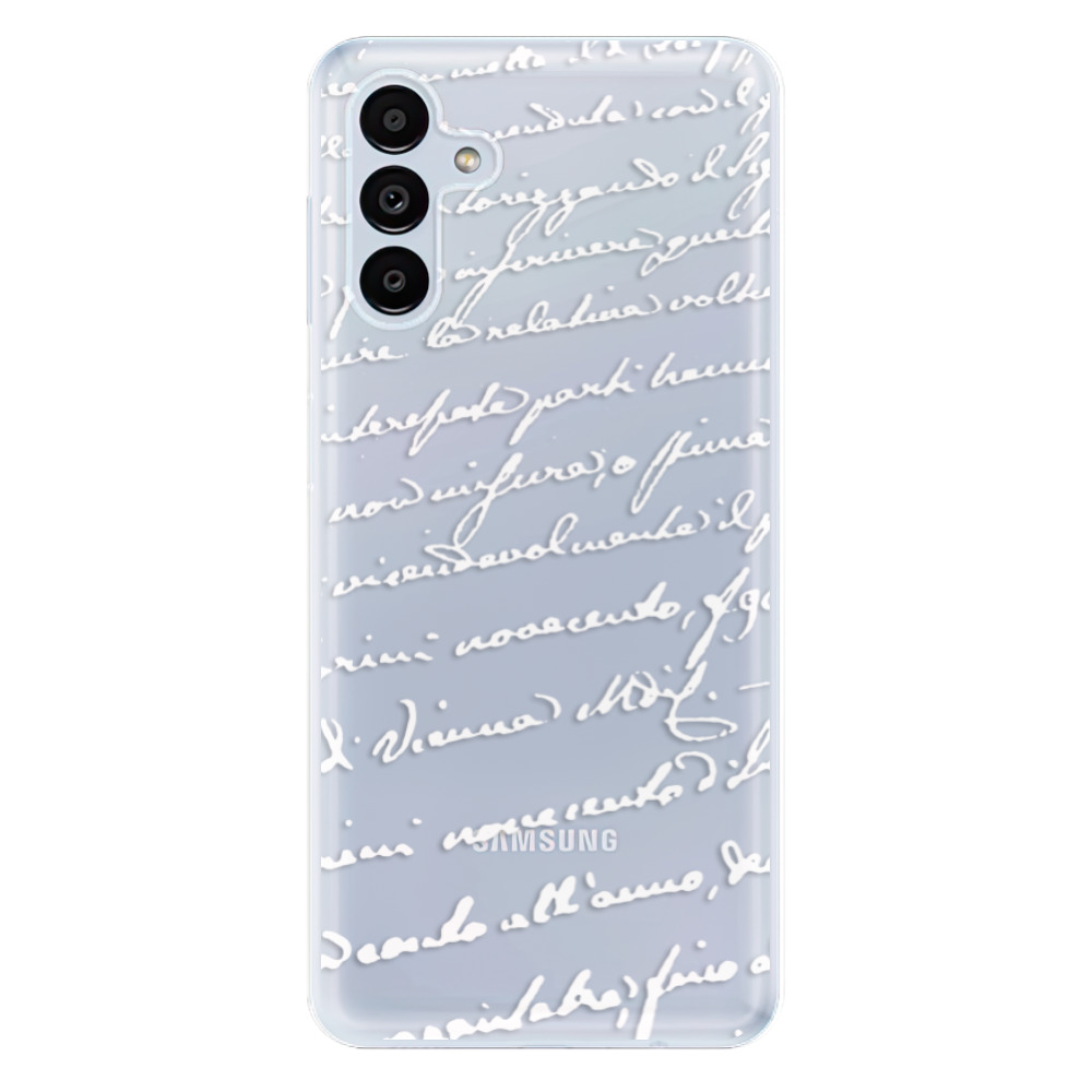 Odolné silikonové pouzdro iSaprio - Handwriting 01 - white - Samsung Galaxy A13 5G