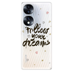 Odolné silikonové pouzdro iSaprio - Follow Your Dreams - black - Honor 70