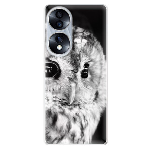 Odolné silikonové pouzdro iSaprio - BW Owl - Honor 70