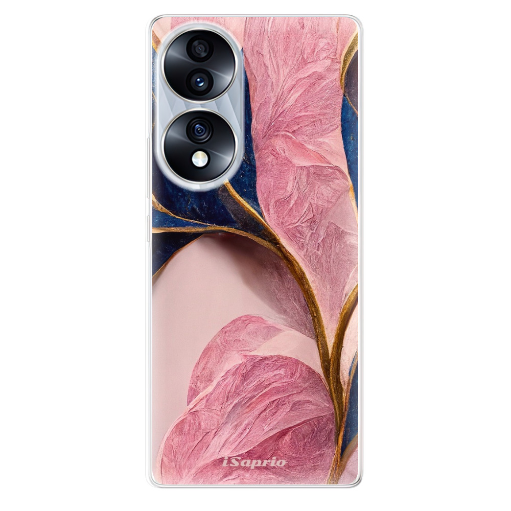 Odolné silikonové pouzdro iSaprio - Pink Blue Leaves - Honor 70