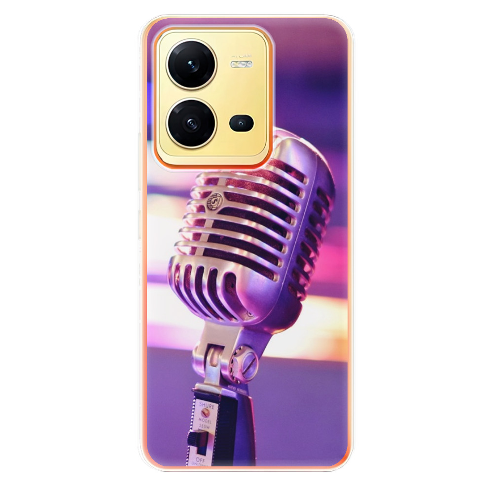 Odolné silikonové pouzdro iSaprio - Vintage Microphone - Vivo X80 Lite 5G
