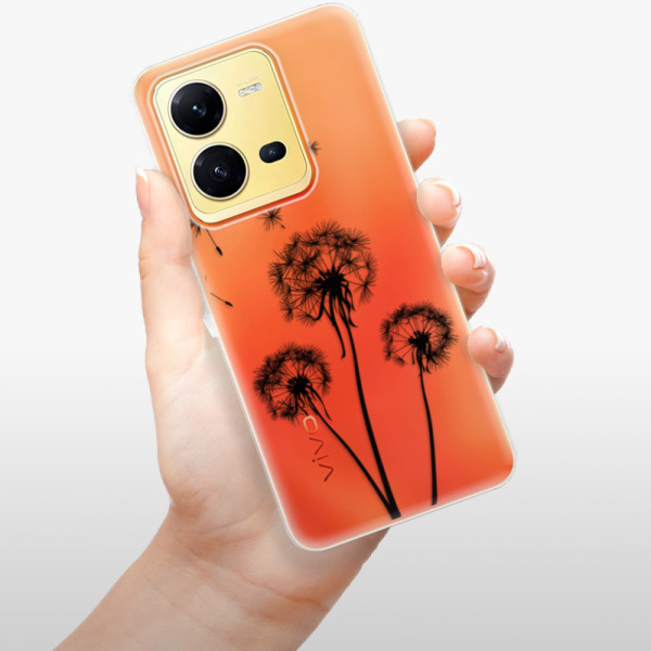 Silikonové pouzdro iSaprio - Vivo X80 Lite 5G - Three Dandelions black