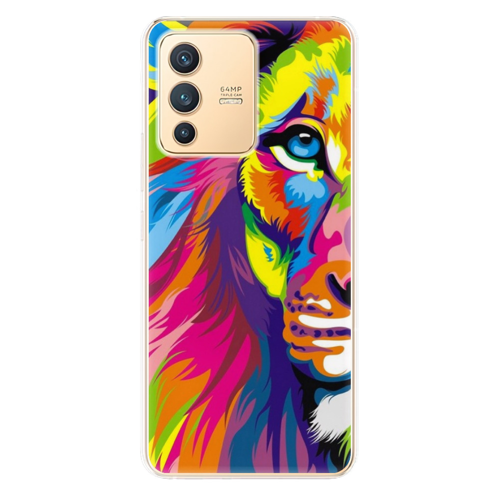 Odolné silikonové pouzdro iSaprio - Rainbow Lion - Vivo V23 5G