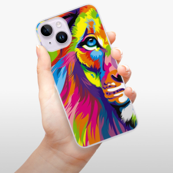 Silikonové pouzdro iSaprio - Apple iPhone 14 - Rainbow Lion