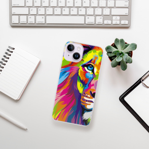 Silikonové pouzdro iSaprio - Apple iPhone 14 - Rainbow Lion