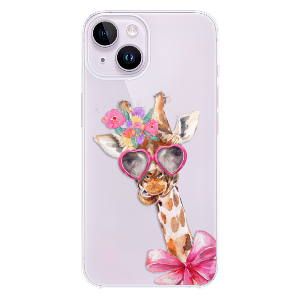 Odolné silikonové pouzdro iSaprio - Lady Giraffe - iPhone 14