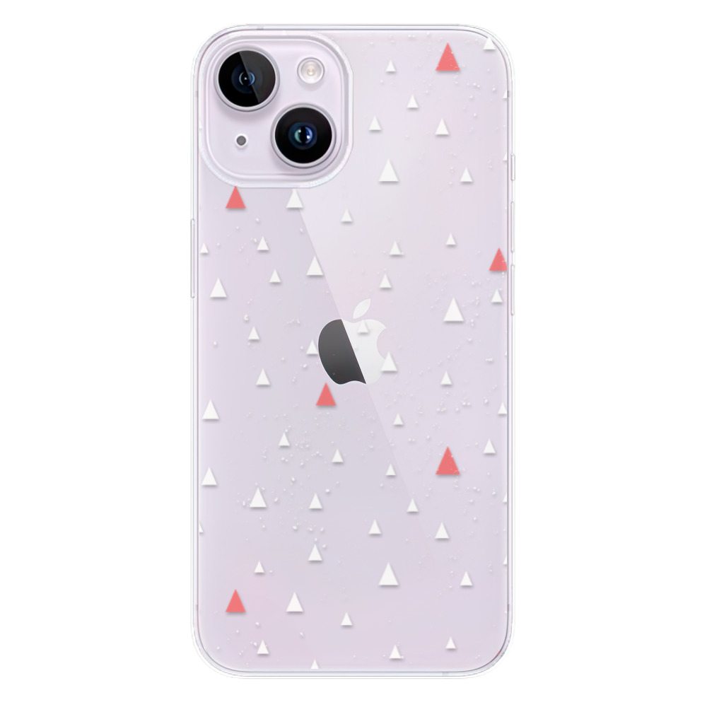 Odolné silikonové pouzdro iSaprio - Abstract Triangles 02 - white - iPhone 14