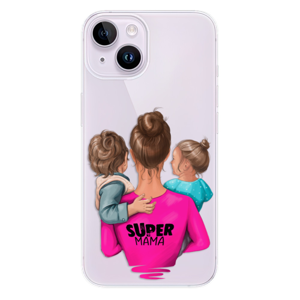 Odolné silikonové pouzdro iSaprio - Super Mama - Boy and Girl - iPhone 14