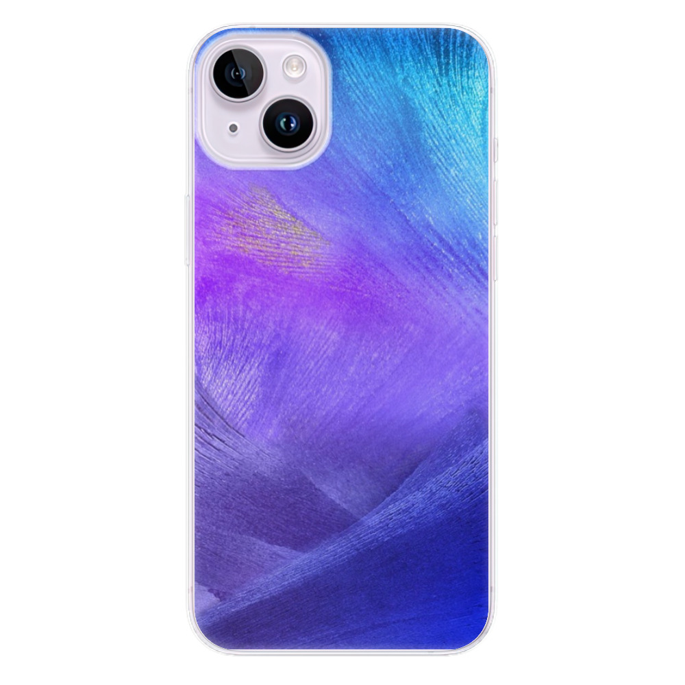Odolné silikonové pouzdro iSaprio - Purple Feathers - iPhone 14 Plus