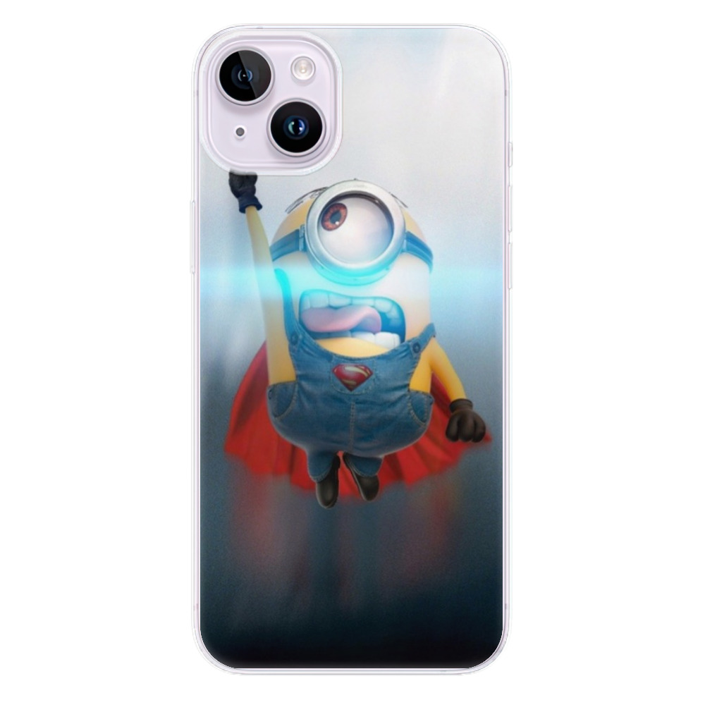 Odolné silikonové pouzdro iSaprio - Mimons Superman 02 - iPhone 14 Plus