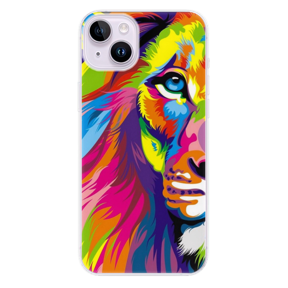 Odolné silikonové pouzdro iSaprio - Rainbow Lion - iPhone 14 Plus