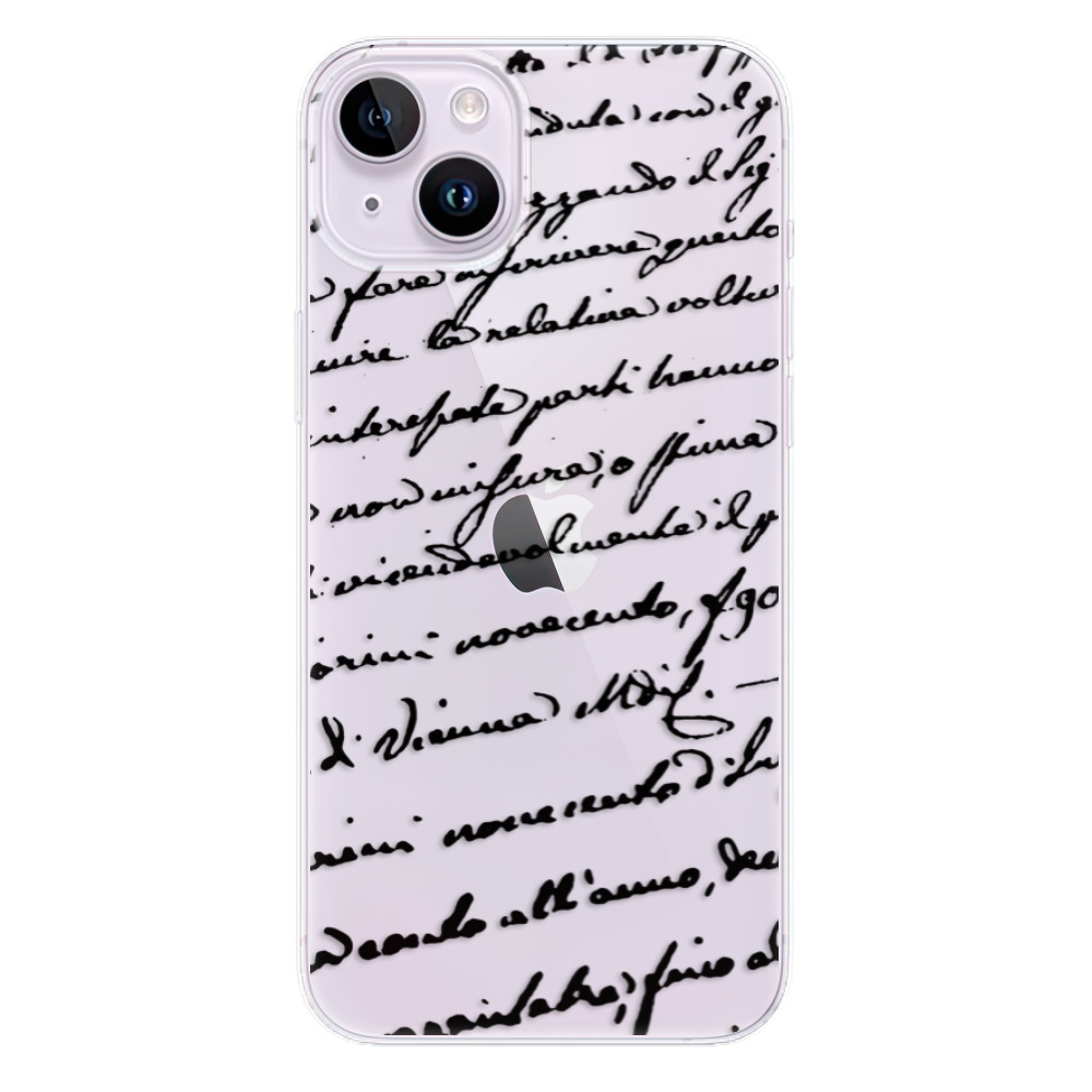 Odolné silikonové pouzdro iSaprio - Handwriting 01 - black - iPhone 14 Plus