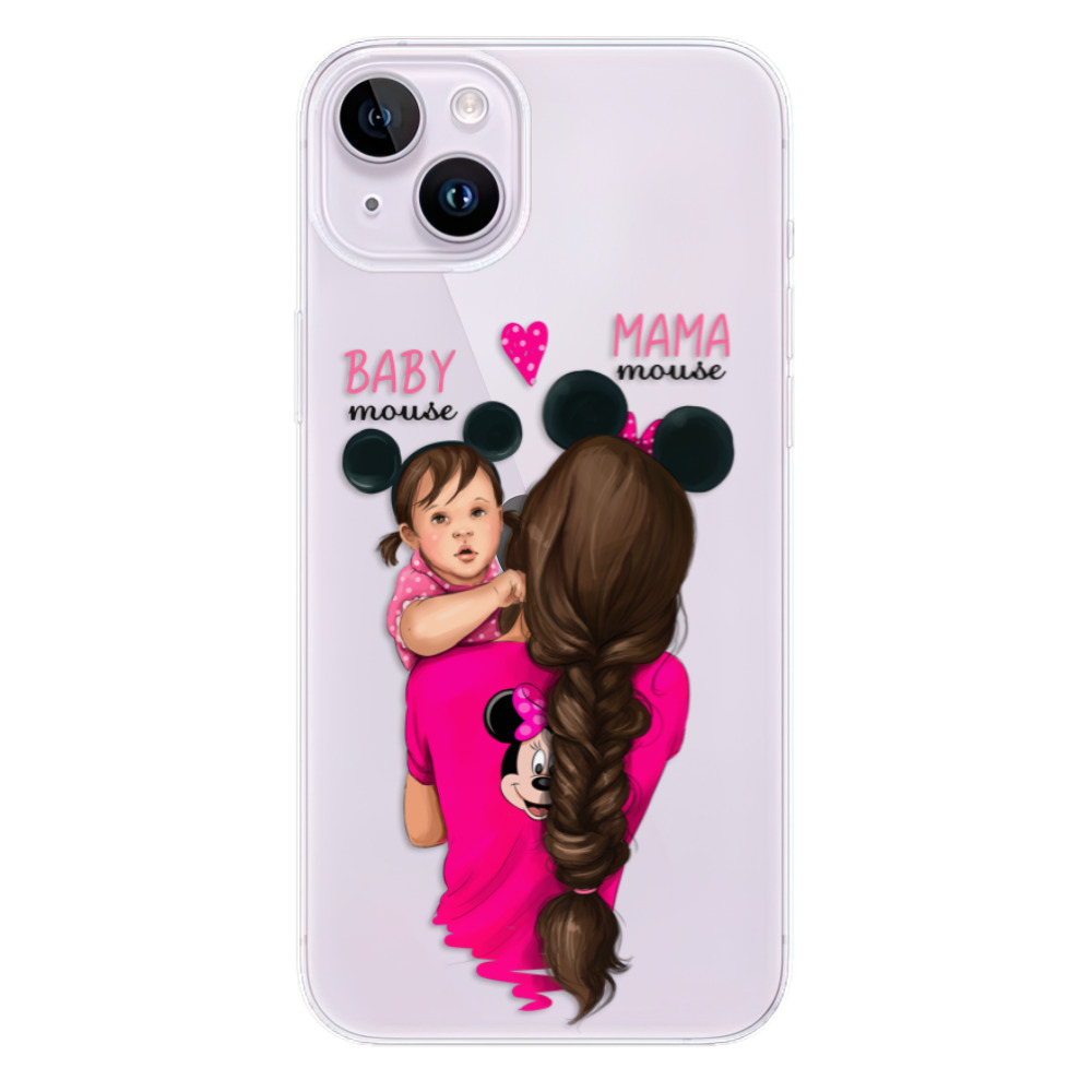 Odolné silikonové pouzdro iSaprio - Mama Mouse Brunette and Girl - iPhone 14 Plus