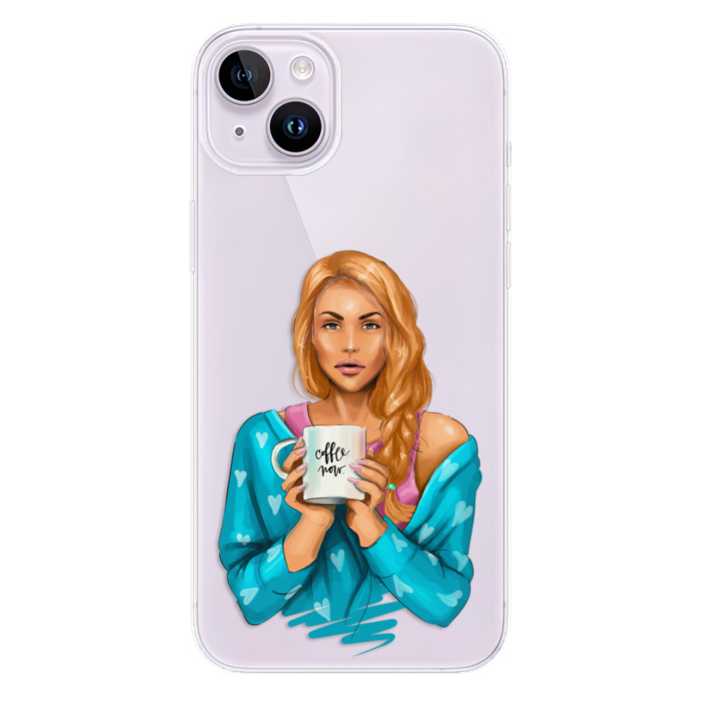 Odolné silikonové pouzdro iSaprio - Coffe Now - Redhead - iPhone 14 Plus