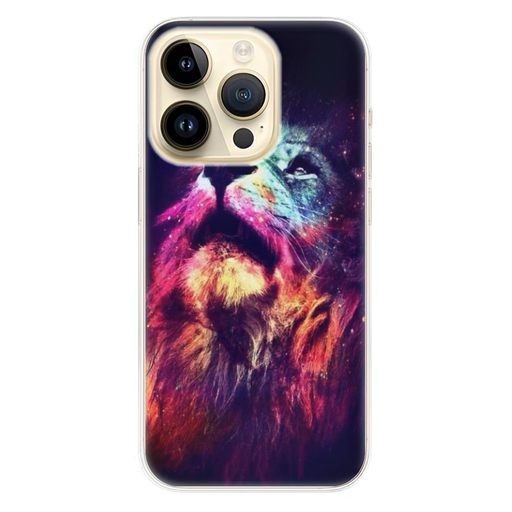 Odolné silikonové pouzdro iSaprio - Lion in Colors - Apple iPhone 14 Pro - AKCE (Odolný silikonový kryt, obal, pouzdro iSaprio - Lion in Colors na mobilní telefon Apple iPhone 14 Pro)