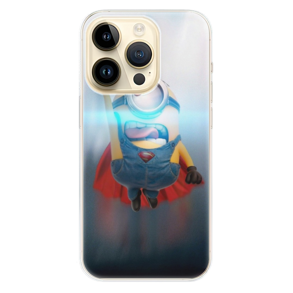 Odolné silikonové pouzdro iSaprio - Mimons Superman 02 - iPhone 14 Pro