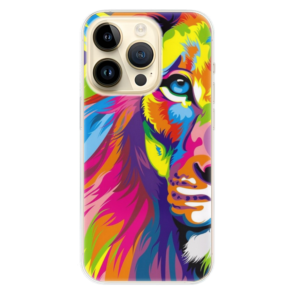 Odolné silikonové pouzdro iSaprio - Rainbow Lion - iPhone 14 Pro