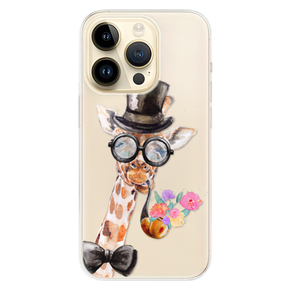 Odolné silikonové pouzdro iSaprio - Sir Giraffe - iPhone 14 Pro