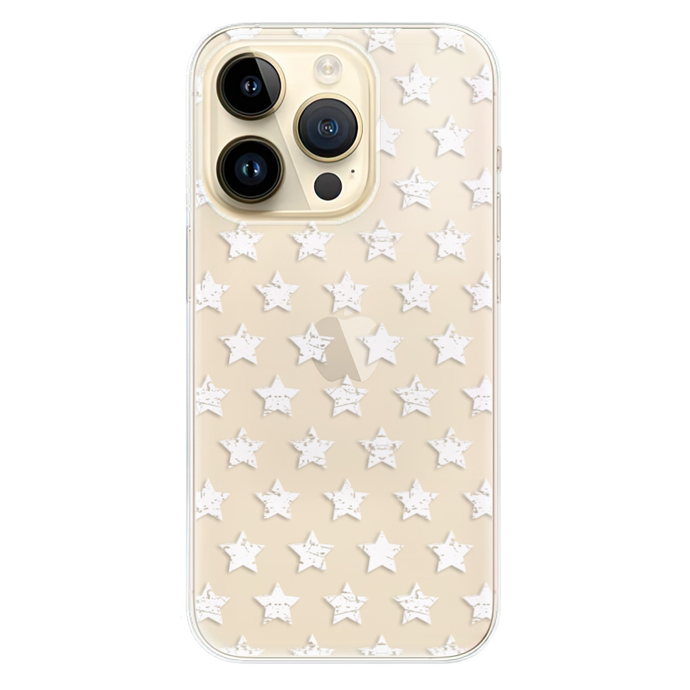 Odolné silikonové pouzdro iSaprio - Stars Pattern - white - iPhone 14 Pro