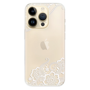 Silikonové pouzdro iSaprio - Apple iPhone 14 Pro - White Lace 02